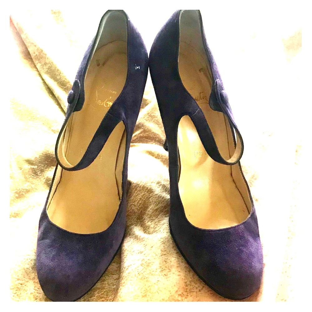 Louboutins Purple Suede 3” Heels!!!